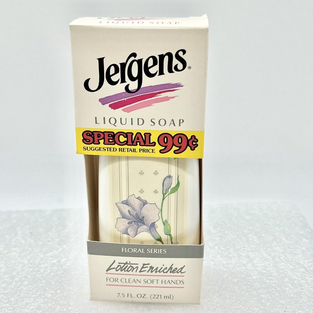 Vintage Liquid Jergens Hand Soap 7.5Oz NIB Made In USA 1986 NOS Vintage Prop